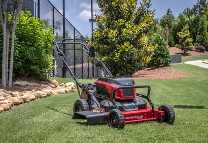 Battery powered commercial lawn mower
